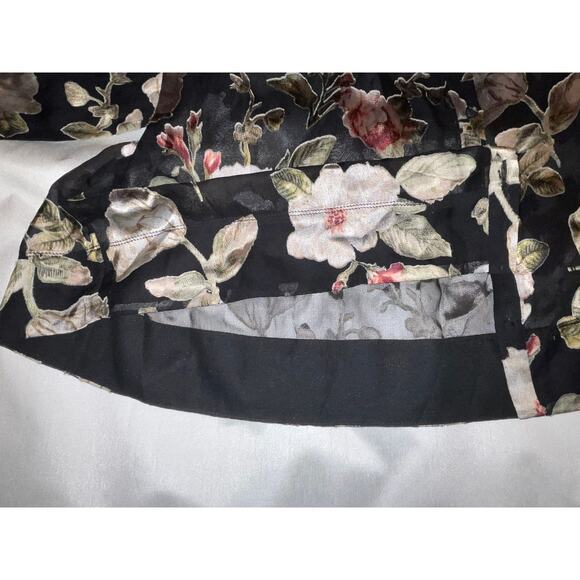 ALICE & OLIVIA ROSARIO Silk & Velvet Top - Size XS - Black Floral - $330 New - Picture 13 of 15